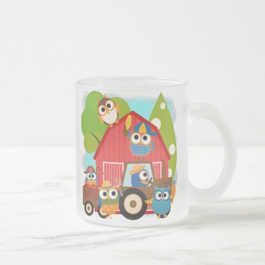 フクロウ農家 フロストグラスマグカップ (右)