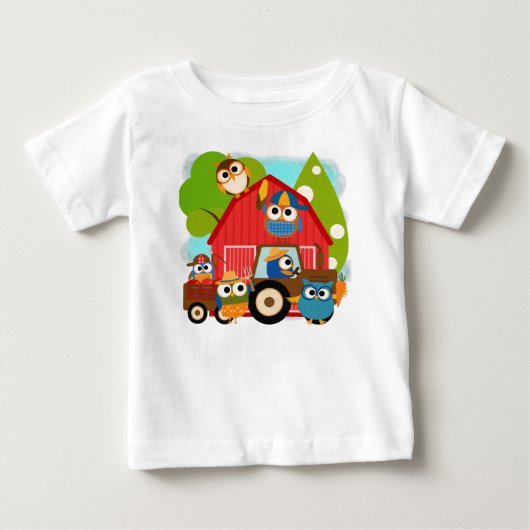 フクロウ農家 ベビーTシャツ (正面)