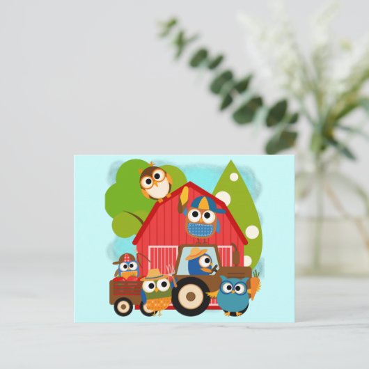 フクロウ農家 ポストカード (スタンド正面)