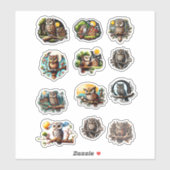 フクロウ違うのシール12 シール (シート)