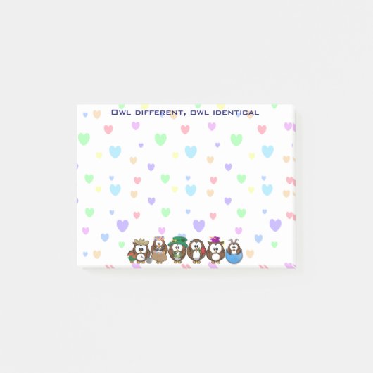 フクロウ違う – フクロウ同一 ポストイット (正面)