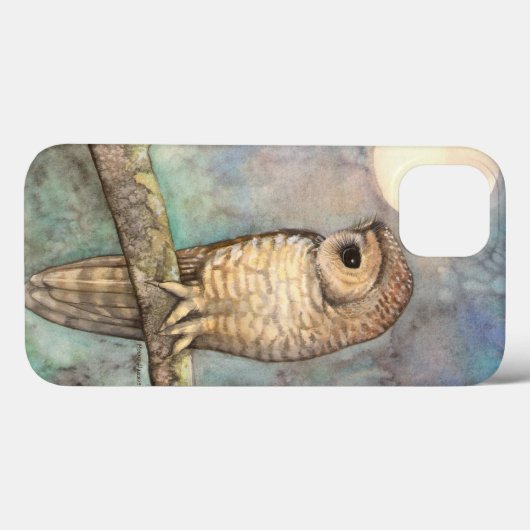 フクロウ野生動物の茶色絵画斑点 Case-Mate iPhoneケース (裏面 (横))