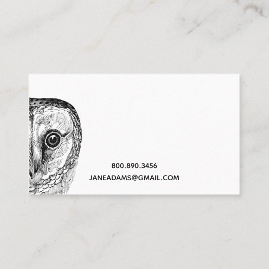 フクロウ野生生物占領 名刺 (裏面)
