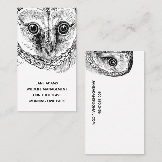 フクロウ野生生物占領 名刺 (正面/裏面)