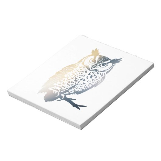 フクロウ野生生物自然イラストレーションシルエットスタイル ノートパッド (回転)