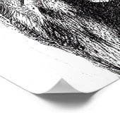 フクロウ野鳥自然動物イラストレーションアート ポスター (角)