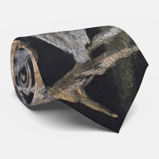 フクロウ金属水彩 ネクタイ (ロール)