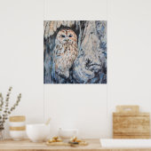 フクロウ隠れファインアートプリント ポスター (キッチン)