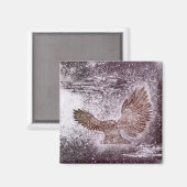 フクロウ静か飛行 マグネット (正面/裏面)