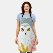 フクロウ頭スケッチ エプロン (着用した状態)