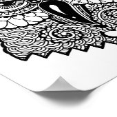 フクロウ頭Zendoodle 2 ポスター (角)