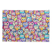 フクロウ顔の可愛いウッドランドお洒落柄ドードル 枕カバー (裏面)