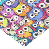 フクロウ顔の鳥の模様のお洒落森 ショートテーブルランナー (コーナー)