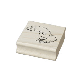 フクロウ飛んでいるアートスタンプ ラバースタンプ