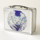 フクロウ飛んでいるスノウリエンジラードナレッジランチ メタルランチボックス (裏面)