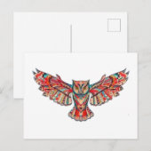 フクロウ飛行 ポストカード (正面/裏面)