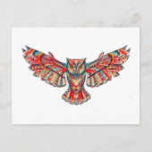 フクロウ飛行 ポストカード (正面)