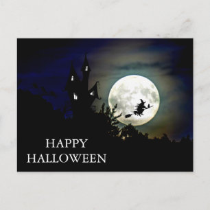 フクロウ魔女はがき恐ろしいハロウィーンの夜 ポストカード