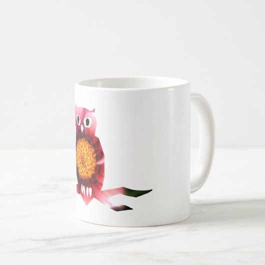 フクロウ鳥フローラマグカップ コーヒーマグカップ (正面右)