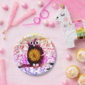 フクロウ鳥フローラ紙プレート ペーパープレート (パーティー)