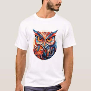 フクロウ鳥獣世界野生生物美しい発見 Tシャツ
