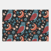 フクロウ鳥自然野生動物かわいい動物 ラッピングペーパーシート (正面2)