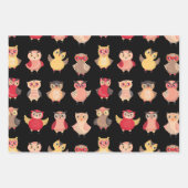 フクロウ鳥自然野生動物かわいい動物 ラッピングペーパーシート (正面)