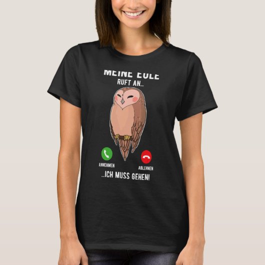 フクロウ鳥類鳥類生物学生物学生物学者ナイトCu Tシャツ (正面)