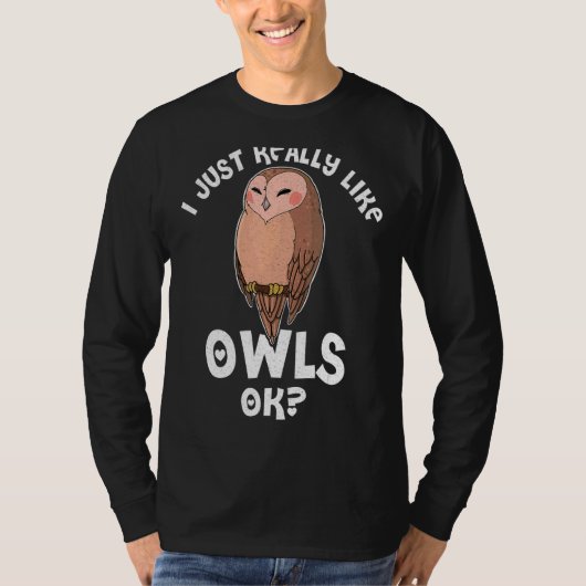 フクロウ鳥類鳥類生物学生物学生物学者ナイトCu Tシャツ (正面)