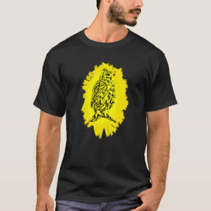 フクロウ鳥餌嘴の爪の動物カラフル鳥 Tシャツ