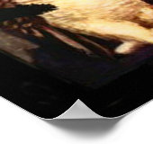 フクロウ黒猫フルムーンウィッチズハット ポスター (角)