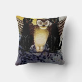 フクロウ黒猫フルムーンツリーナイト クッション (裏面)