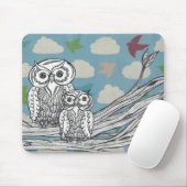フクロウ07のマウスパッド マウスパッド (マウス)