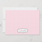 フクロウ1歳の誕生日招待状と女の子の写真 招待状 (裏面)