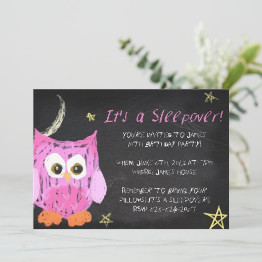 フクロウ2チョークスリーパーデザイン 招待状 (スタンド正面)