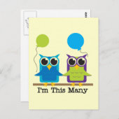 フクロウ2羽この多くの誕生日Tシャツ ポストカード (正面/裏面)