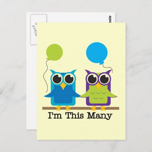 フクロウ2羽この多くの誕生日Tシャツ ポストカード (正面/裏面)