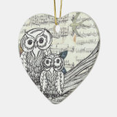 フクロウ22のオーナメント セラミックオーナメント (左)