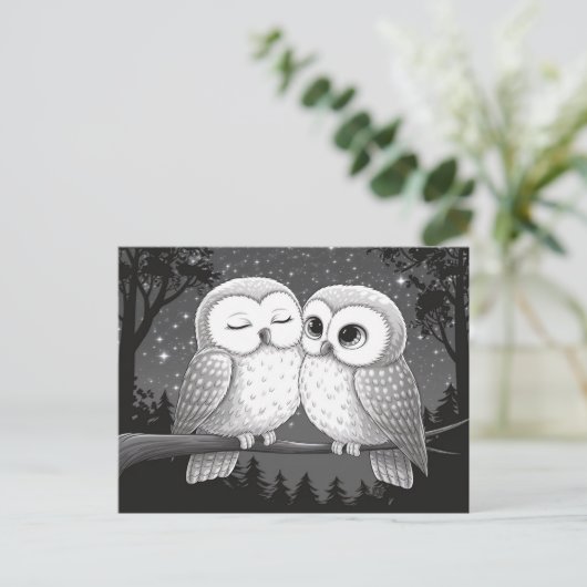 フクロウ2 ポストカード (スタンド正面)