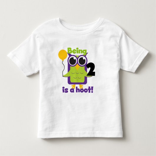 フクロウ2nd誕生日Tシャツとギフト トドラーTシャツ (正面)
