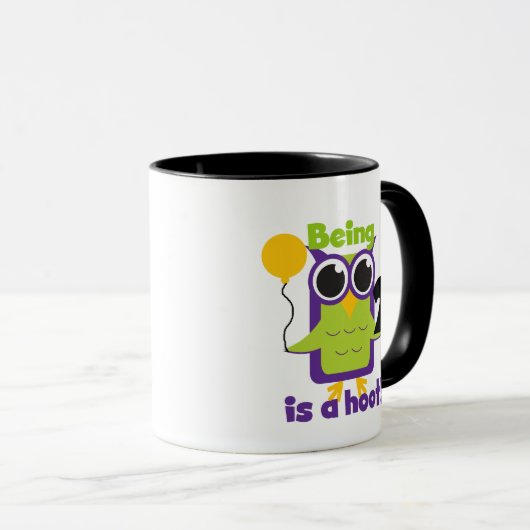 フクロウ2nd誕生日Tシャツとギフト マグカップ (正面右)