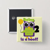 フクロウ2nd誕生日Tシャツとギフト 缶バッジ (正面&裏面)