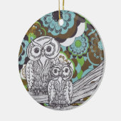 フクロウ34 セラミックオーナメント (左)