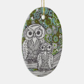 フクロウ35 セラミックオーナメント (右)