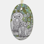 フクロウ35 セラミックオーナメント (左)