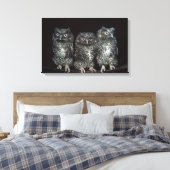 フクロウ3 キャンバスプリント (インサイチュ (寝室))