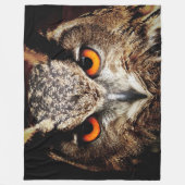 フクロウ3 フリースブランケット (正面)