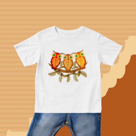 フクロウ3 ベビーTシャツ