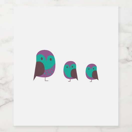 フクロウ3 ワインラベル (シングルラベル)