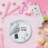 フクロウ40歳の誕生日パーティー ペーパープレート (パーティー)